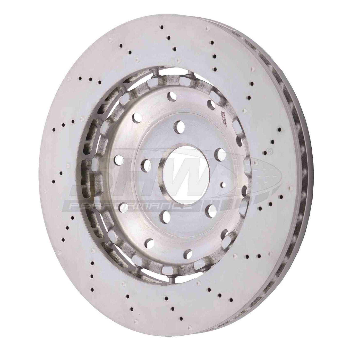 SHW Performance SHW 08-12 Audi R8 4.2L (Excl Ceramic Brakes) Front Drilled-Dimpled Lightweight Brake Rotor AFX44215