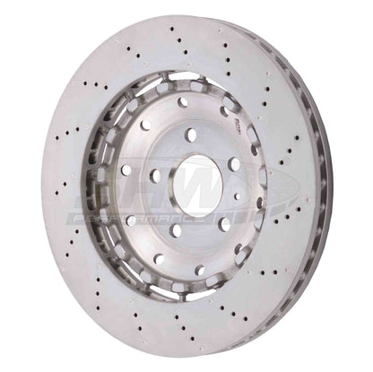 SHW Performance SHW 08-12 Audi R8 4.2L (Excl Ceramic Brakes) Front Drilled-Dimpled Lightweight Brake Rotor AFX44215