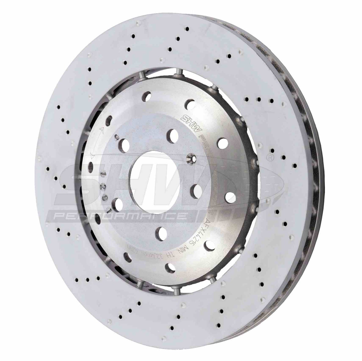SHW Performance SHW 08-12 Audi R8 4.2L (Excl Ceramic Brakes) Front Drilled-Dimpled Lightweight Brake Rotor AFX44215