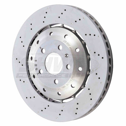 SHW Performance SHW 08-12 Audi R8 4.2L (Excl Ceramic Brakes) Front Drilled-Dimpled Lightweight Brake Rotor AFX44215