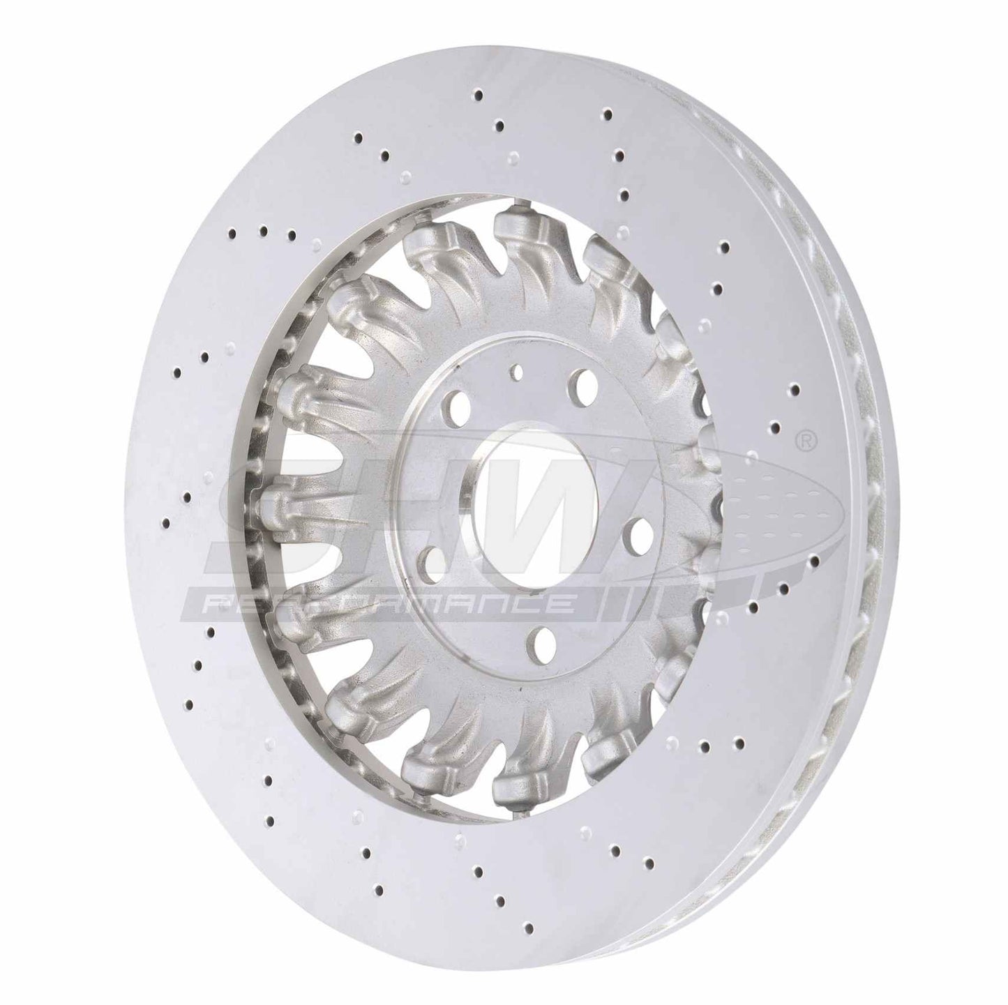 SHW Performance SHW 18-21 Audi TT Quattro 2.0L Front Drilled-Dimpled Lightweight Brake Rotor AFX45511