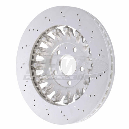 SHW Performance SHW 18-21 Audi TT Quattro 2.0L Front Drilled-Dimpled Lightweight Brake Rotor AFX45511