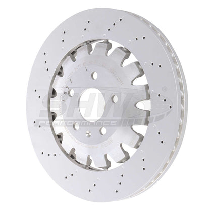 SHW Performance SHW 18-21 Audi TT Quattro 2.0L Front Drilled-Dimpled Lightweight Brake Rotor AFX45511