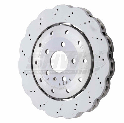 SHW Performance SHW 14-20 Audi R8 5.2L (Excl Ceramic Brakes) Rear Drilled-Dimpled Lightweight Wavy Brake Rotor ARX48211