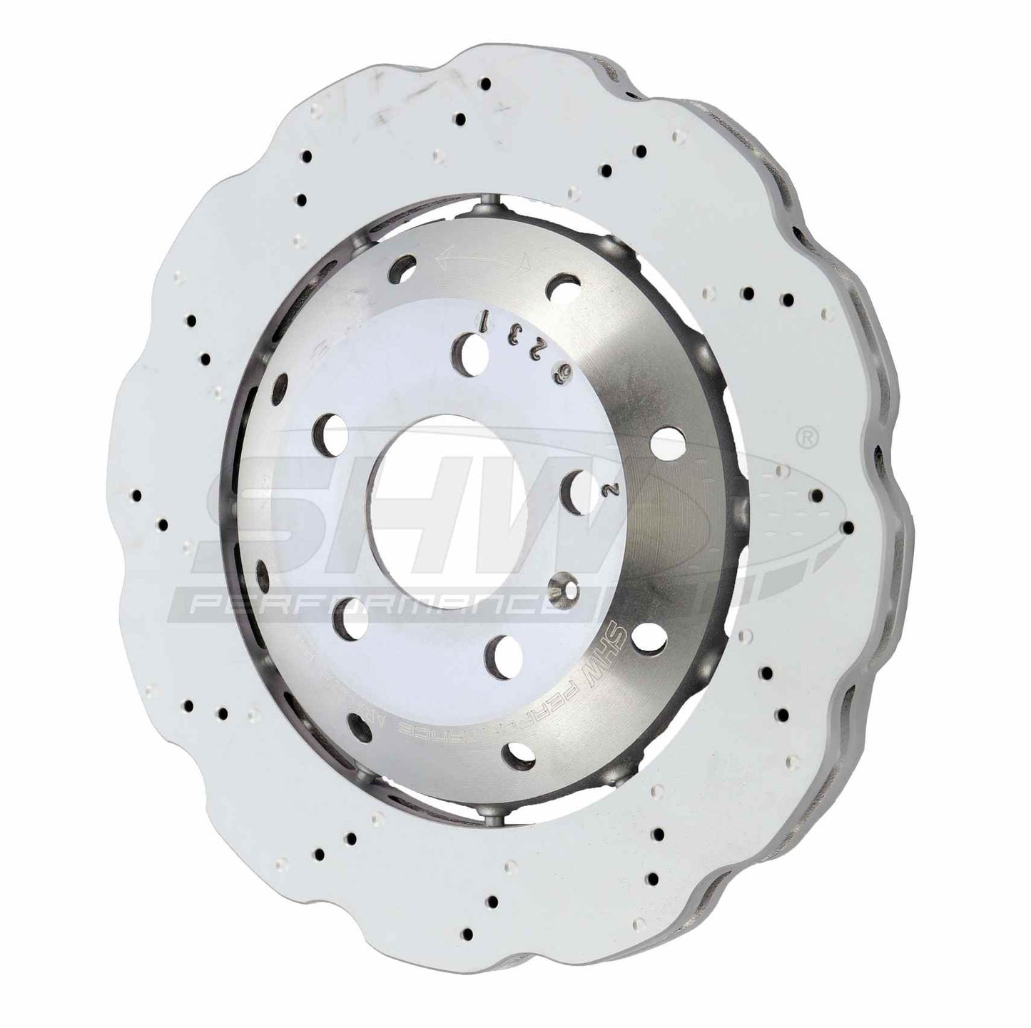 SHW Performance SHW 13-15 Audi RS5 4.2L Rear Drilled-Dimpled Lightweight Wavy Brake Rotor ARX48221
