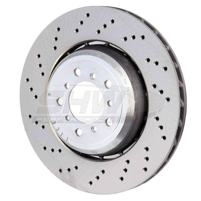 SHW Performance SHW 08-13 BMW M3 4.0L Left Front Cross-Drilled Lightweight Brake Rotor BFL42851