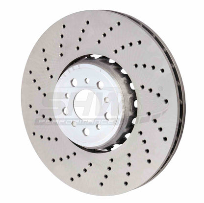 SHW Performance SHW 20-21 BMW X3 M 3.0L Left Front Cross-Drilled Lightweight Brake Rotor BFL43501