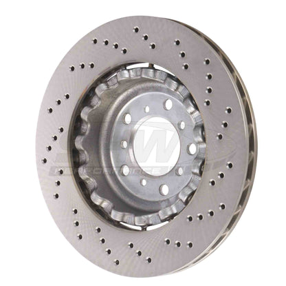 SHW Performance SHW 05-06 BMW M3 3.2L Left Front Cross-Drilled Lightweight Brake Rotor BFL44451
