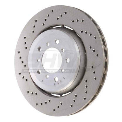 SHW Performance SHW 05-06 BMW M3 3.2L Left Front Cross-Drilled Lightweight Brake Rotor BFL44451