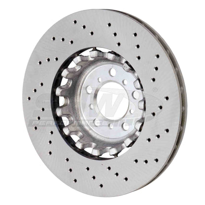 SHW Performance SHW 15-18 BMW M3 3.0L Left Front Cross-Drilled Lightweight Brake Rotor BFL44809