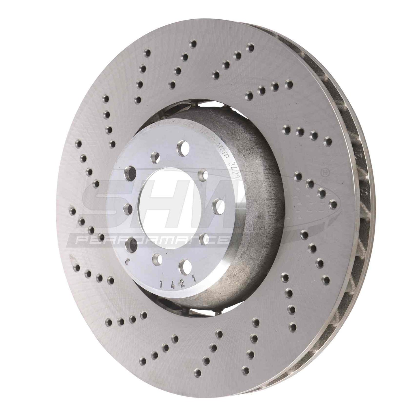 SHW Performance SHW 06-10 BMW M5 5.0L Left Front Cross-Drilled Lightweight Brake Rotor BFL48051