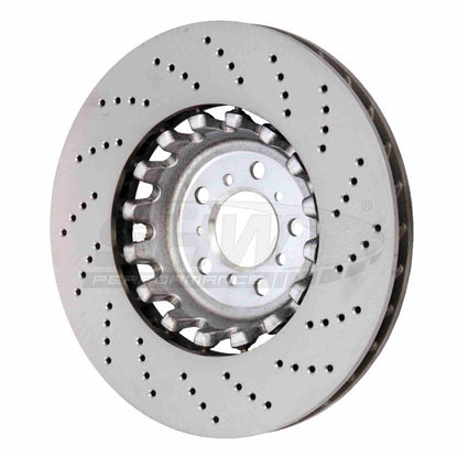 SHW Performance SHW 13-16 BMW M5 4.4L Left Front Cross-Drilled Lightweight Brake Rotor BFL48151