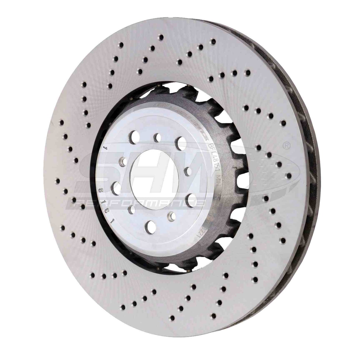 SHW Performance SHW 13-16 BMW M5 4.4L Left Front Cross-Drilled Lightweight Brake Rotor BFL48151