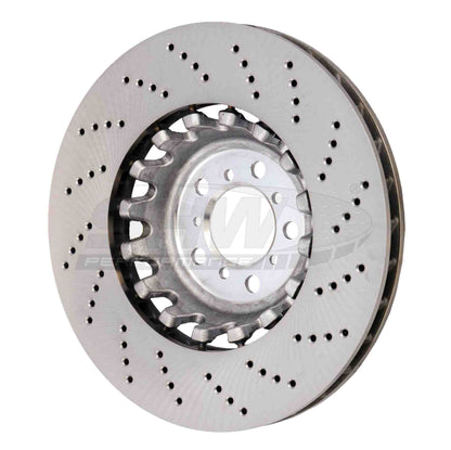 SHW Performance SHW 19-21 BMW M2 Competition 3.0L w/o Ceramic Brakes Left Front Cross-Drilled LW Brake Rotor BFL48251