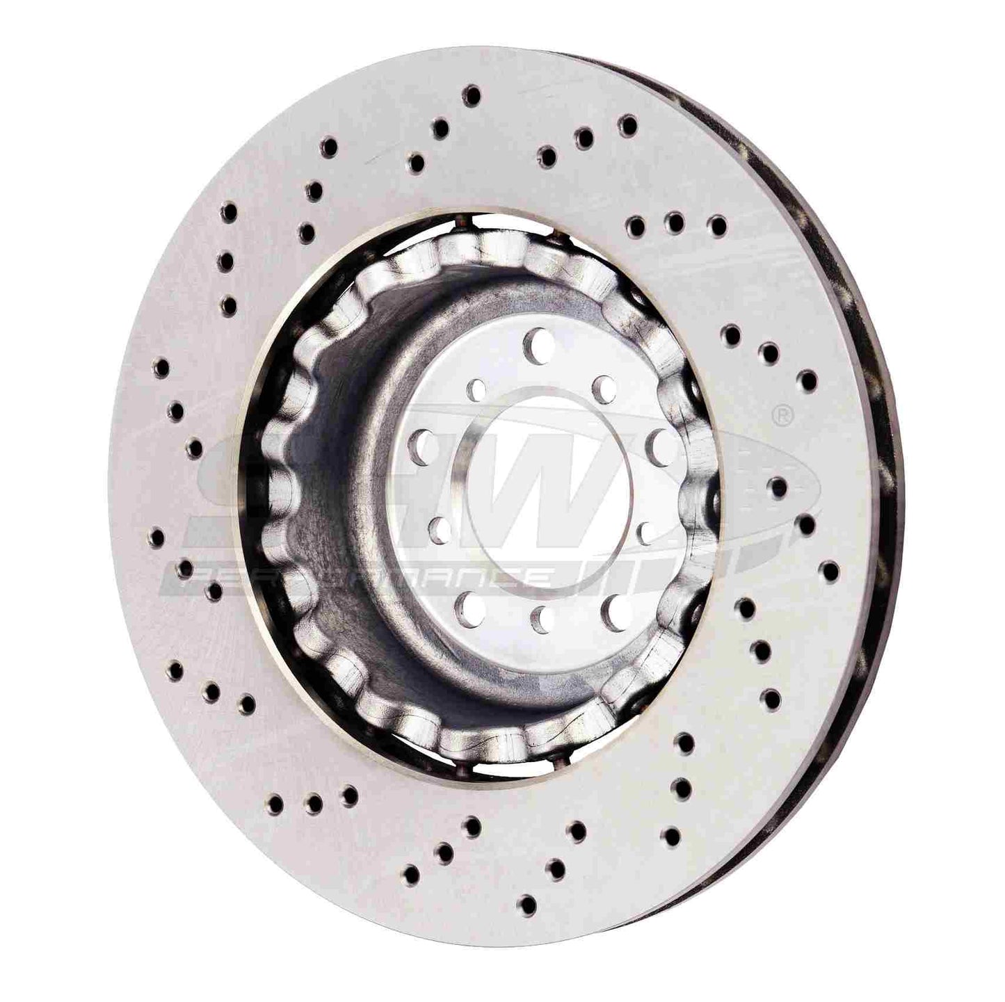 SHW Performance SHW 08-13 BMW M3 4.0L Right Front Cross-Drilled Lightweight Brake Rotor BFR42852