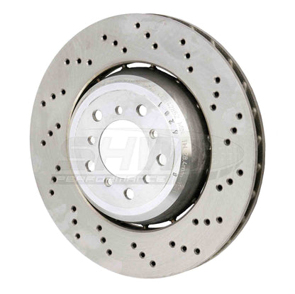 SHW Performance SHW 08-13 BMW M3 4.0L Right Front Cross-Drilled Lightweight Brake Rotor BFR42852