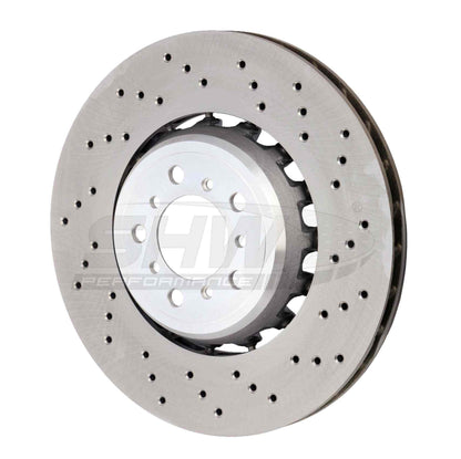 SHW Performance SHW 15-18 BMW M3 3.0L Right Front Cross-Drilled Lightweight Brake Rotor BFR44810