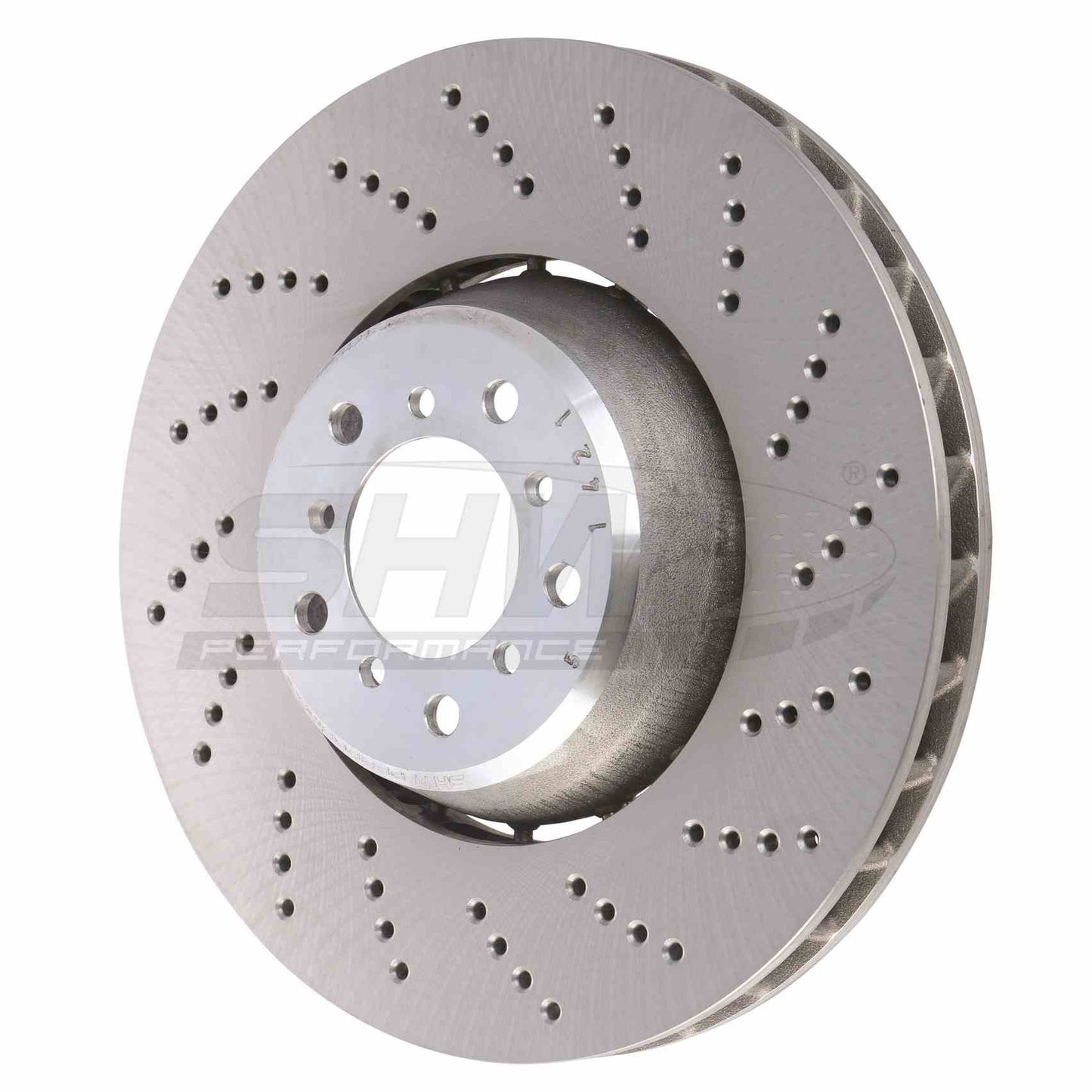 SHW Performance SHW 06-10 BMW M5 5.0L Right Front Cross-Drilled Lightweight Brake Rotor BFR48061