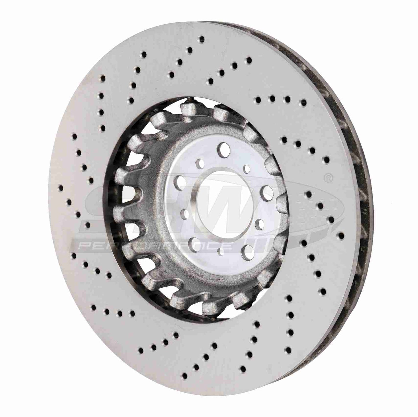SHW Performance SHW 13-16 BMW M5 4.4L Right Front Cross-Drilled Lightweight Brake Rotor BFR48161
