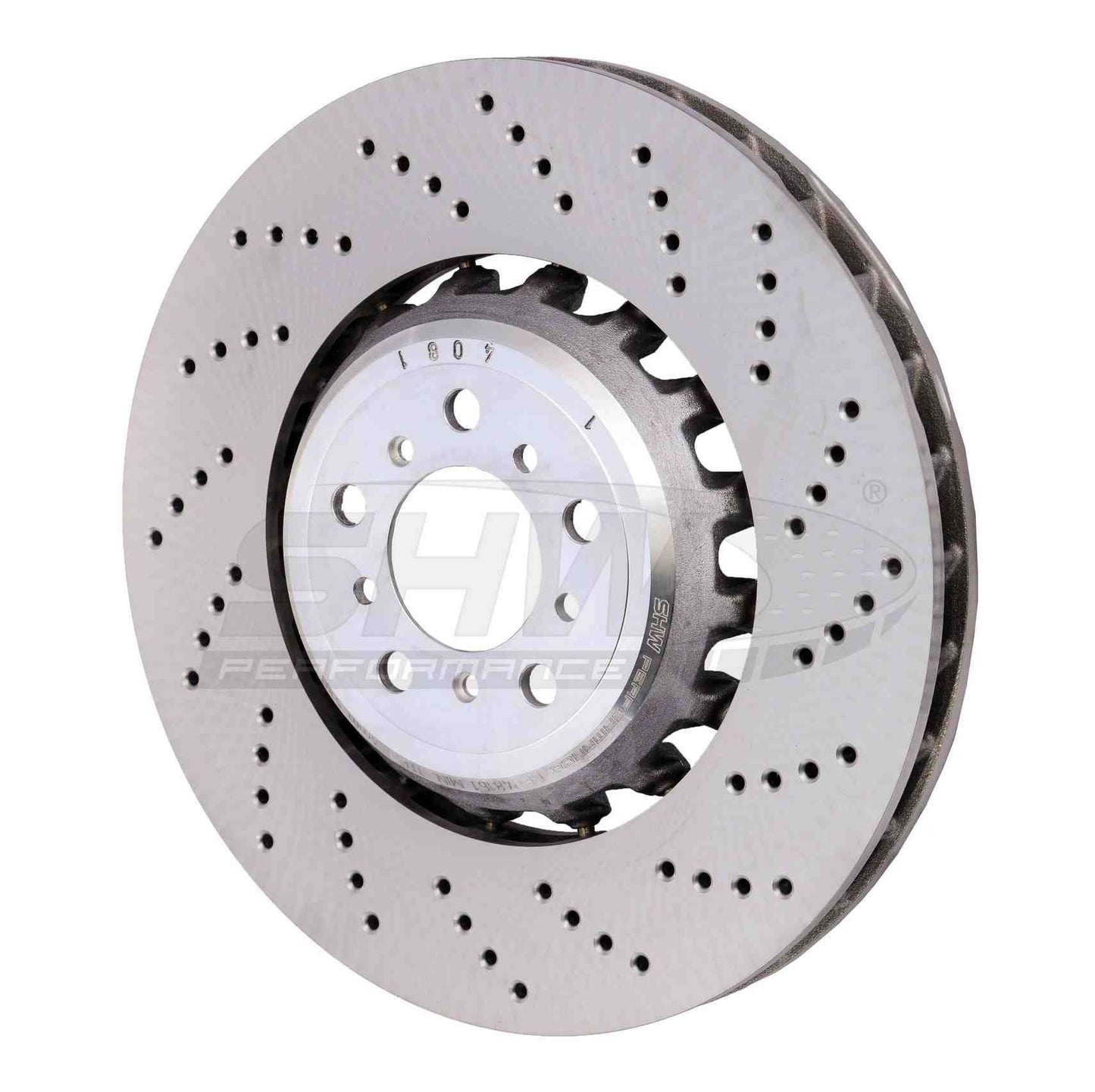 SHW Performance SHW 13-16 BMW M5 4.4L Right Front Cross-Drilled Lightweight Brake Rotor BFR48161