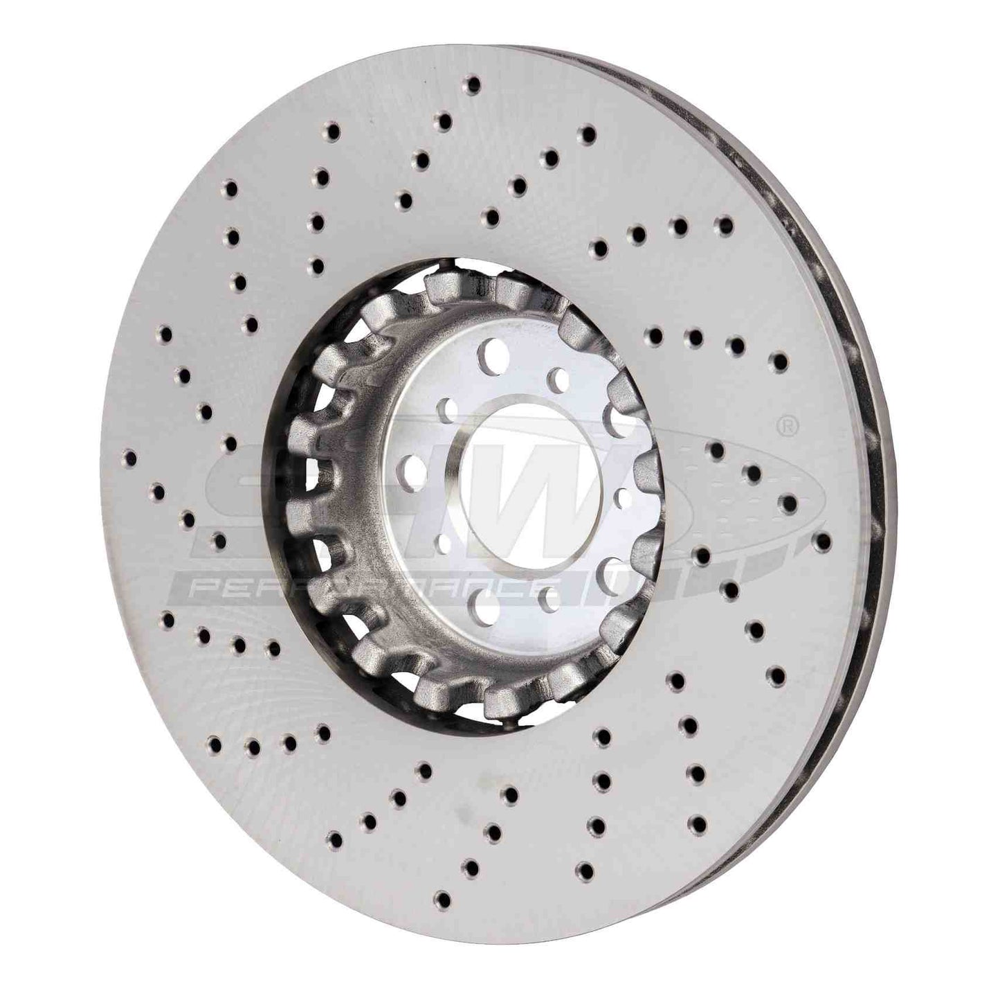 SHW Performance SHW 15-18 BMW X5 M 4.4L Right Front Cross-Drilled Lightweight Brake Rotor BFR48502