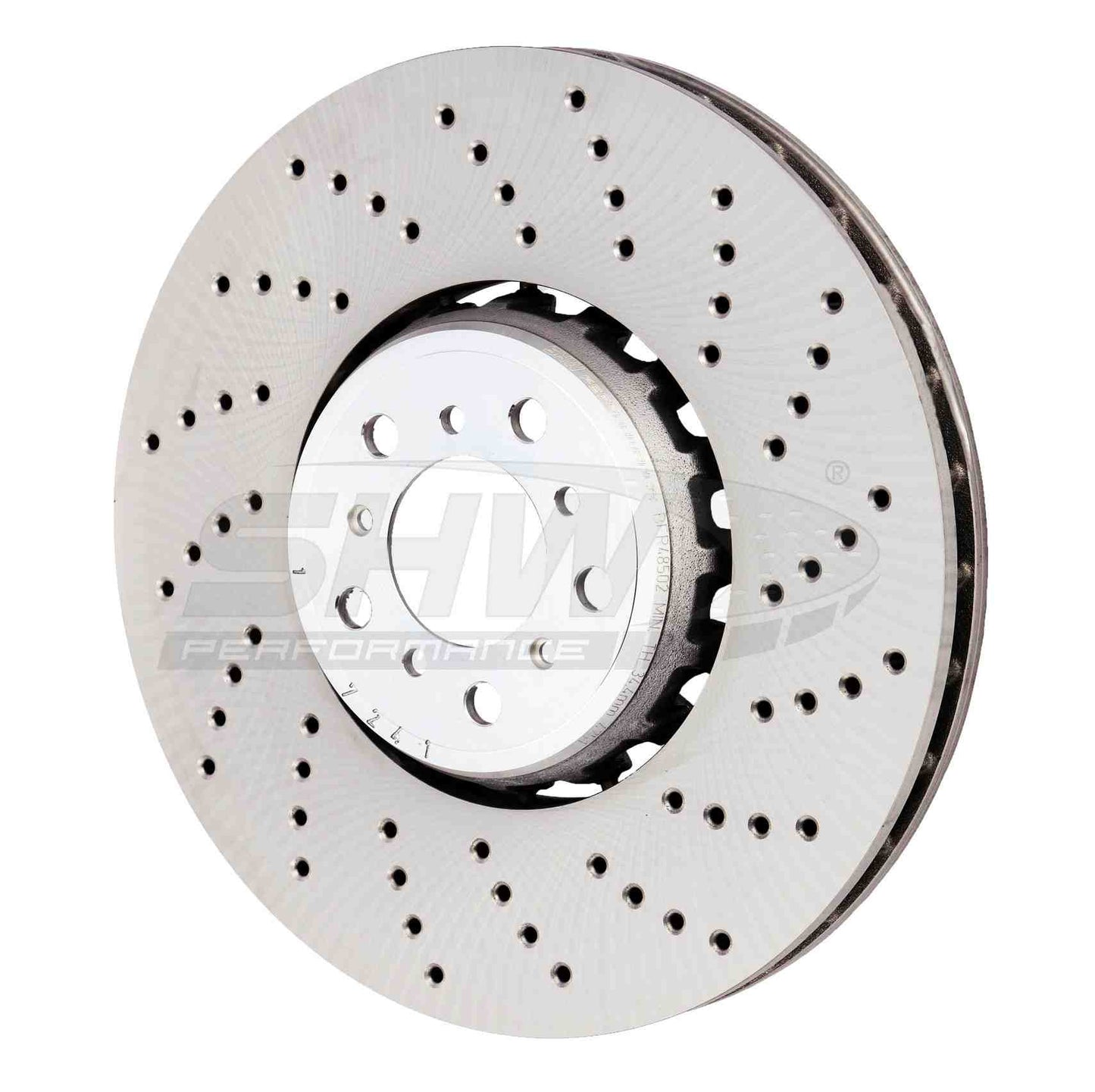 SHW Performance SHW 15-18 BMW X5 M 4.4L Right Front Cross-Drilled Lightweight Brake Rotor BFR48502