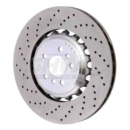 SHW Performance SHW 18-21 BMW M5 4.4L Left Rear Cross-Drilled Lightweight Brake Rotor BRL42503