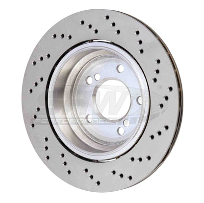 SHW Performance SHW 06-08 BMW Z4 3.2L Left Rear Cross-Drilled Lightweight Brake Rotor BRL42833
