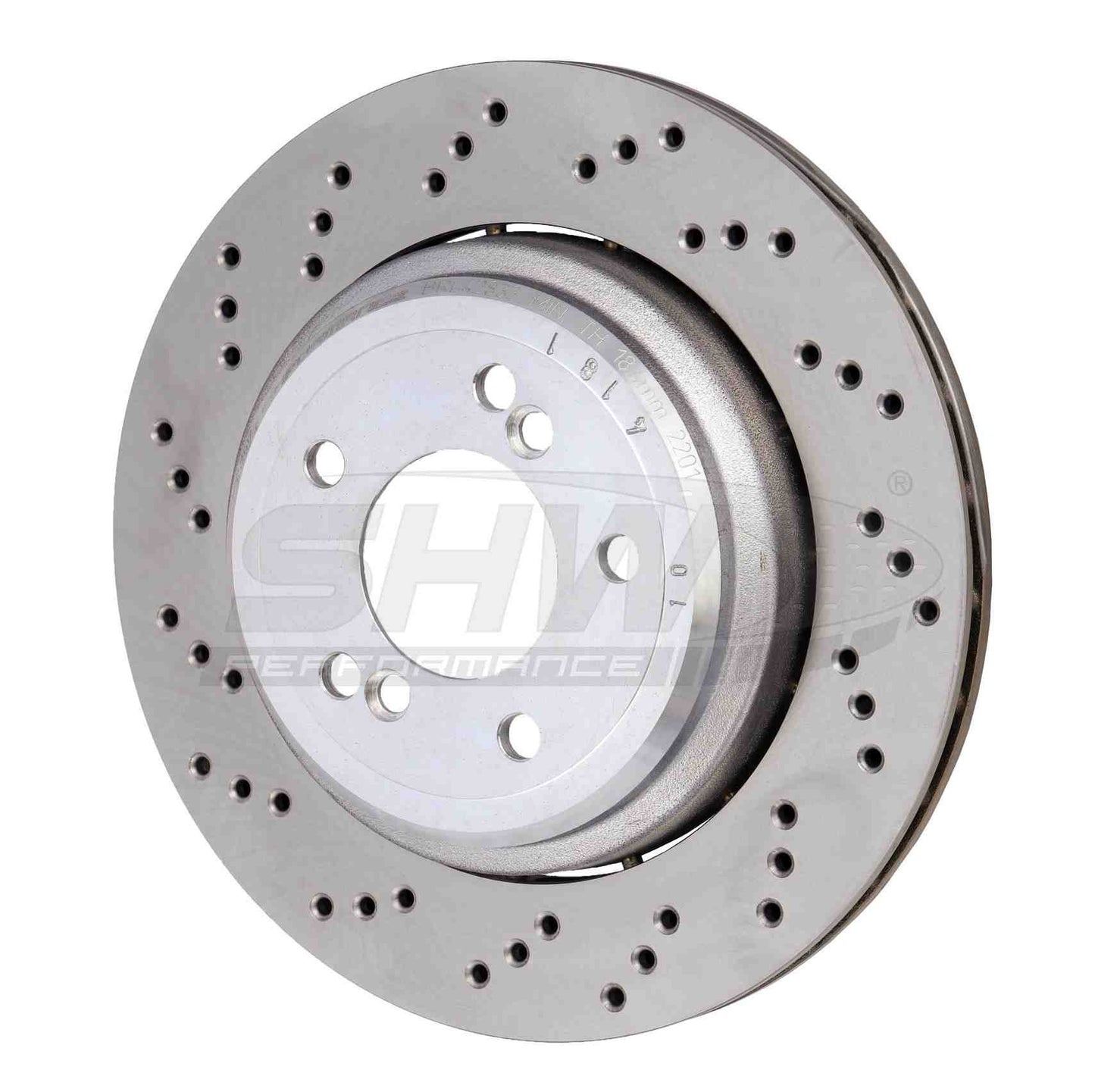 SHW Performance SHW 06-08 BMW Z4 3.2L Left Rear Cross-Drilled Lightweight Brake Rotor BRL42833