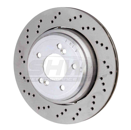 SHW Performance SHW 06-08 BMW Z4 3.2L Left Rear Cross-Drilled Lightweight Brake Rotor BRL42833