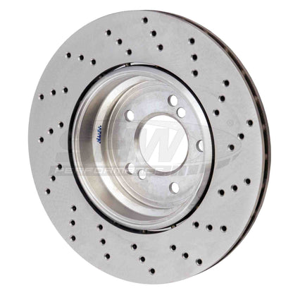 SHW Performance SHW 08-13 BMW M3 4.0L Left Rear Cross-Drilled Lightweight Brake Rotor BRL42853
