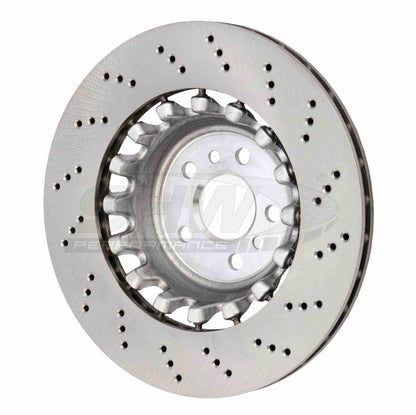 SHW Performance SHW 20-21 BMW X3 M 3.0L Left Rear Cross-Drilled Lightweight Brake Rotor BRL43503