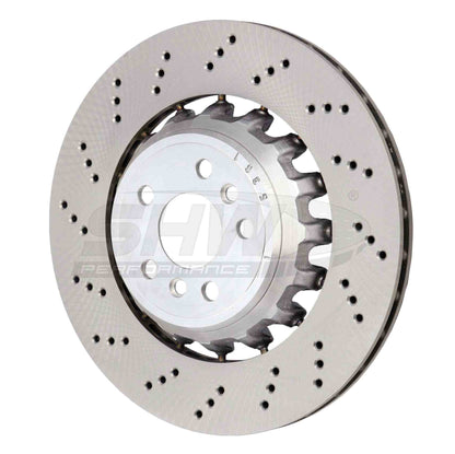 SHW Performance SHW 20-21 BMW X3 M 3.0L Left Rear Cross-Drilled Lightweight Brake Rotor BRL43503
