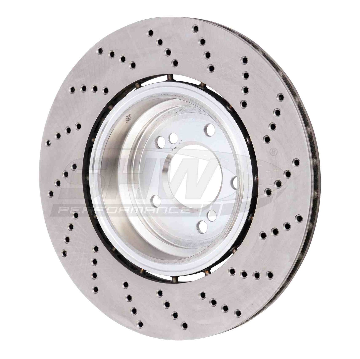 SHW Performance SHW 06-10 BMW M5 5.0L Left Rear Cross-Drilled Lightweight Brake Rotor BRL48071