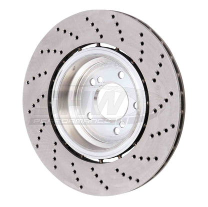 SHW Performance SHW 06-10 BMW M5 5.0L Left Rear Cross-Drilled Lightweight Brake Rotor BRL48071