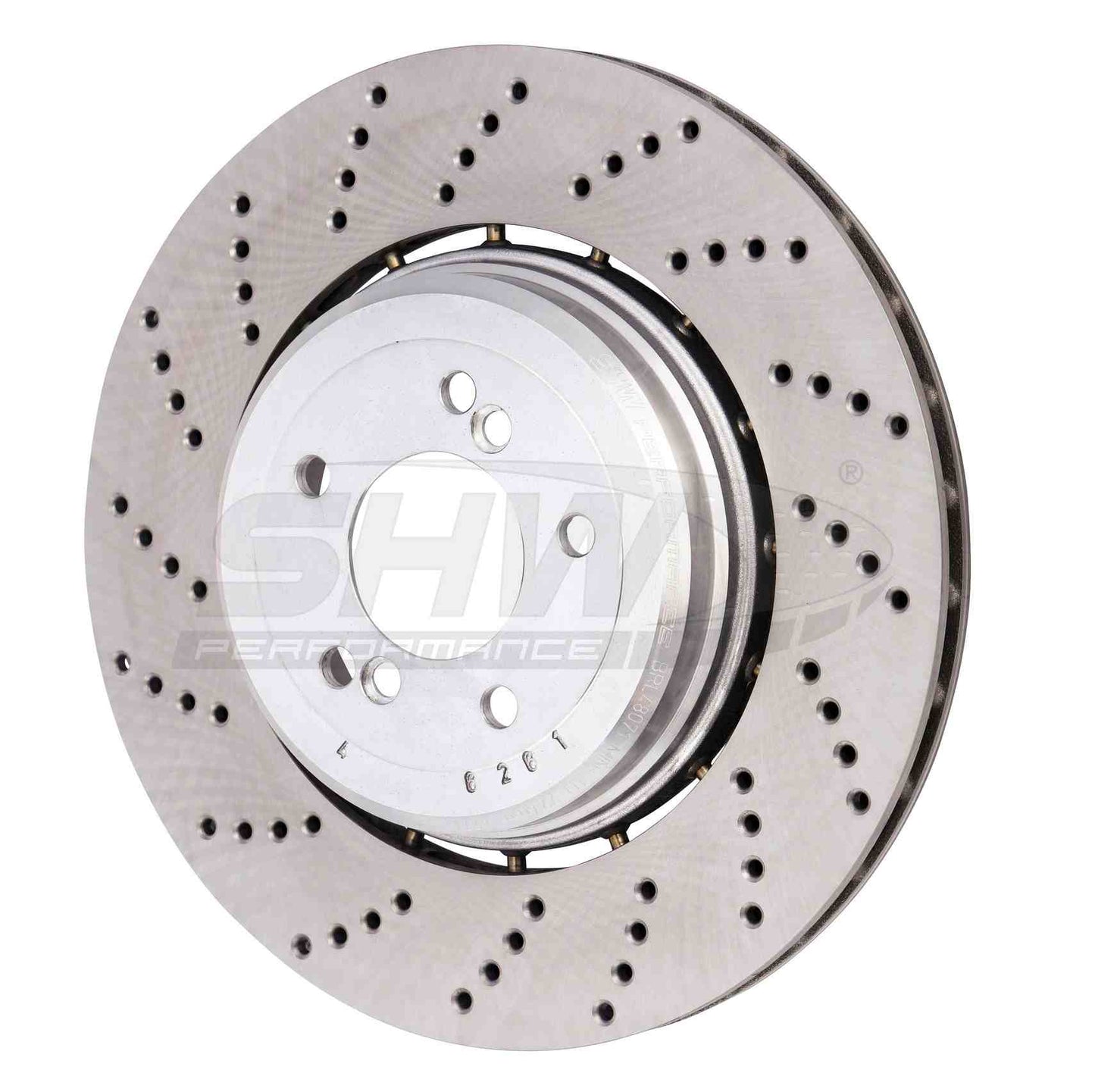 SHW Performance SHW 06-10 BMW M5 5.0L Left Rear Cross-Drilled Lightweight Brake Rotor BRL48071