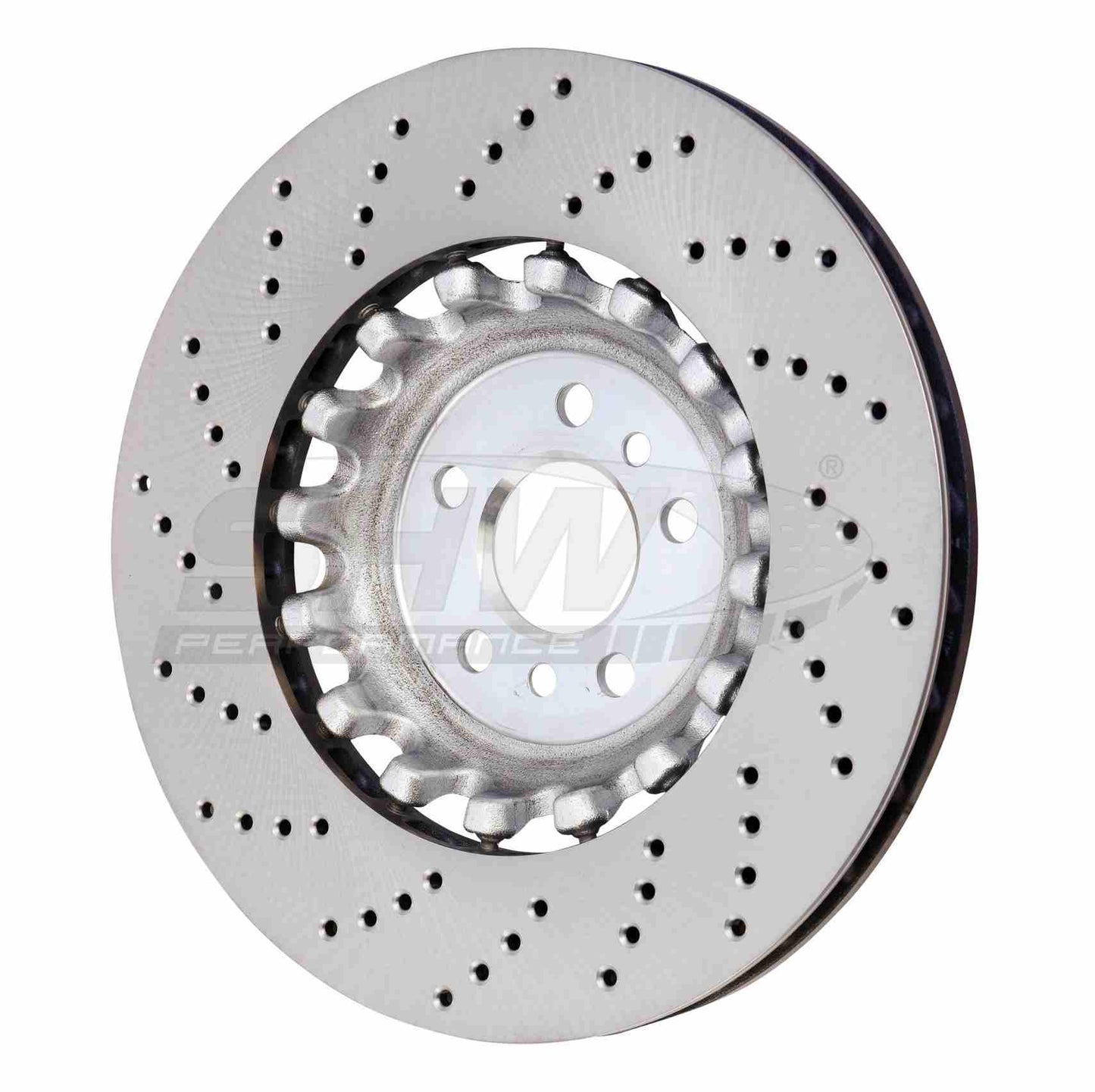 SHW Performance SHW 18-21 BMW M5 4.4L Right Rear Cross-Drilled Lightweight Brake Rotor BRR42504