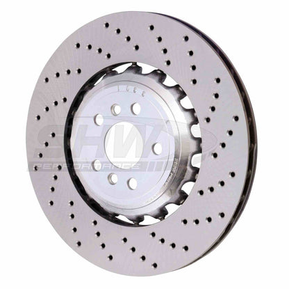 SHW Performance SHW 18-21 BMW M5 4.4L Right Rear Cross-Drilled Lightweight Brake Rotor BRR42504