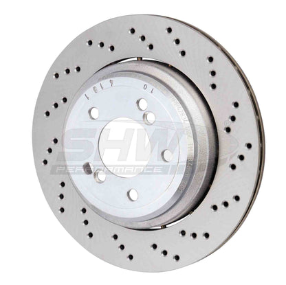 SHW Performance SHW 06-08 BMW Z4 3.2L Right Rear Cross-Drilled Lightweight Brake Rotor BRR42834