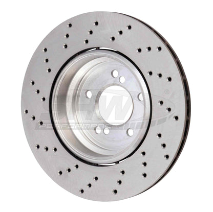 SHW Performance SHW 08-13 BMW M3 4.0L Right Rear Cross-Drilled Lightweight Brake Rotor BRR42854