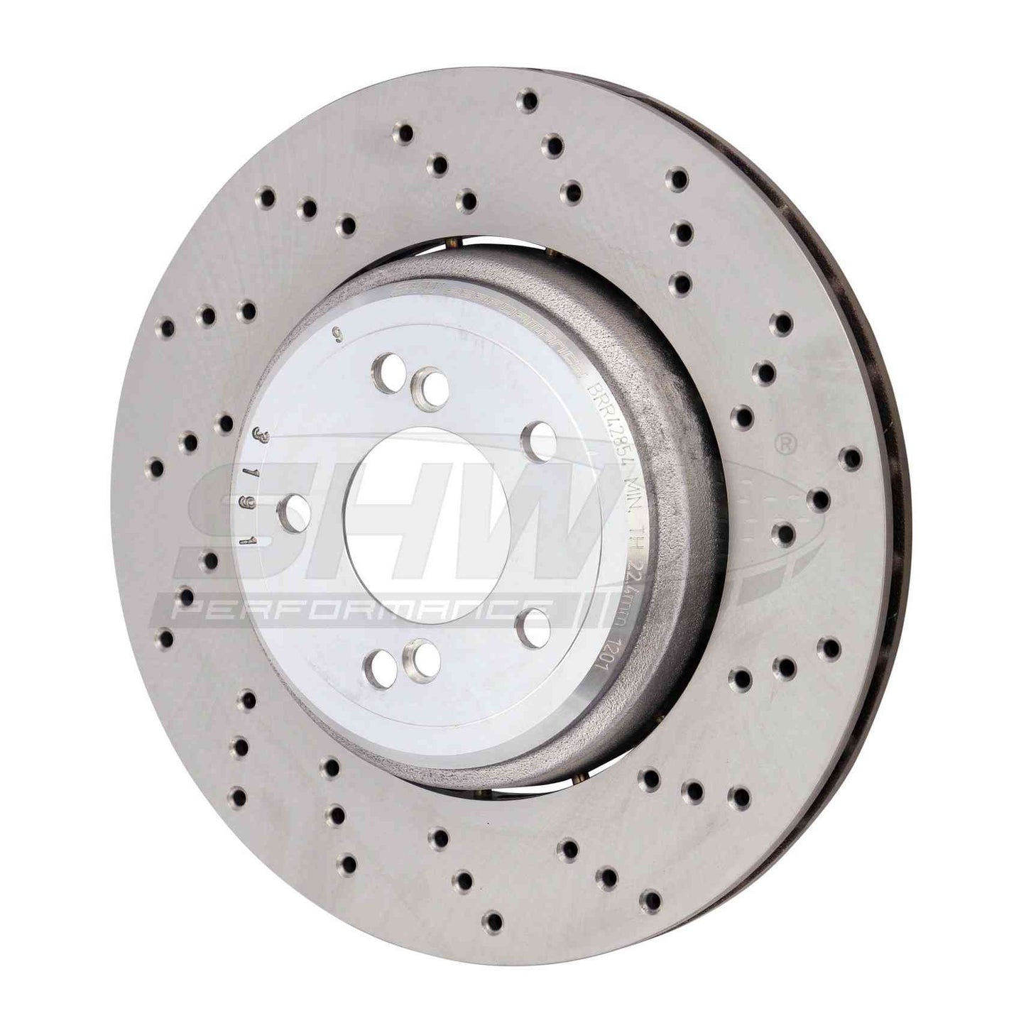 SHW Performance SHW 08-13 BMW M3 4.0L Right Rear Cross-Drilled Lightweight Brake Rotor BRR42854