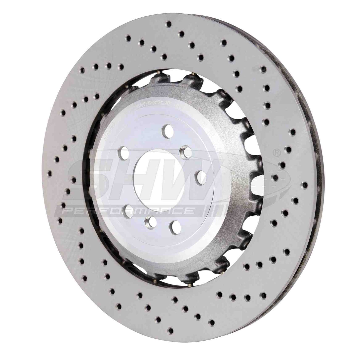 SHW Performance SHW 11-16 BMW M5 4.4L Right Rear Cross-Drilled Lightweight Brake Rotor BRR48181