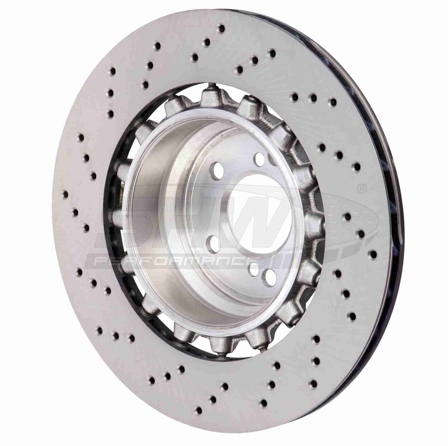 SHW Performance SHW 15-18 BMW X5 M 4.4L Right Rear Cross-Drilled Lightweight Brake Rotor BRR48504