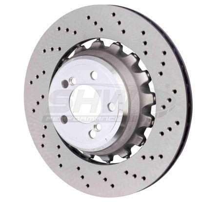 SHW Performance SHW 15-18 BMW X5 M 4.4L Right Rear Cross-Drilled Lightweight Brake Rotor BRR48504