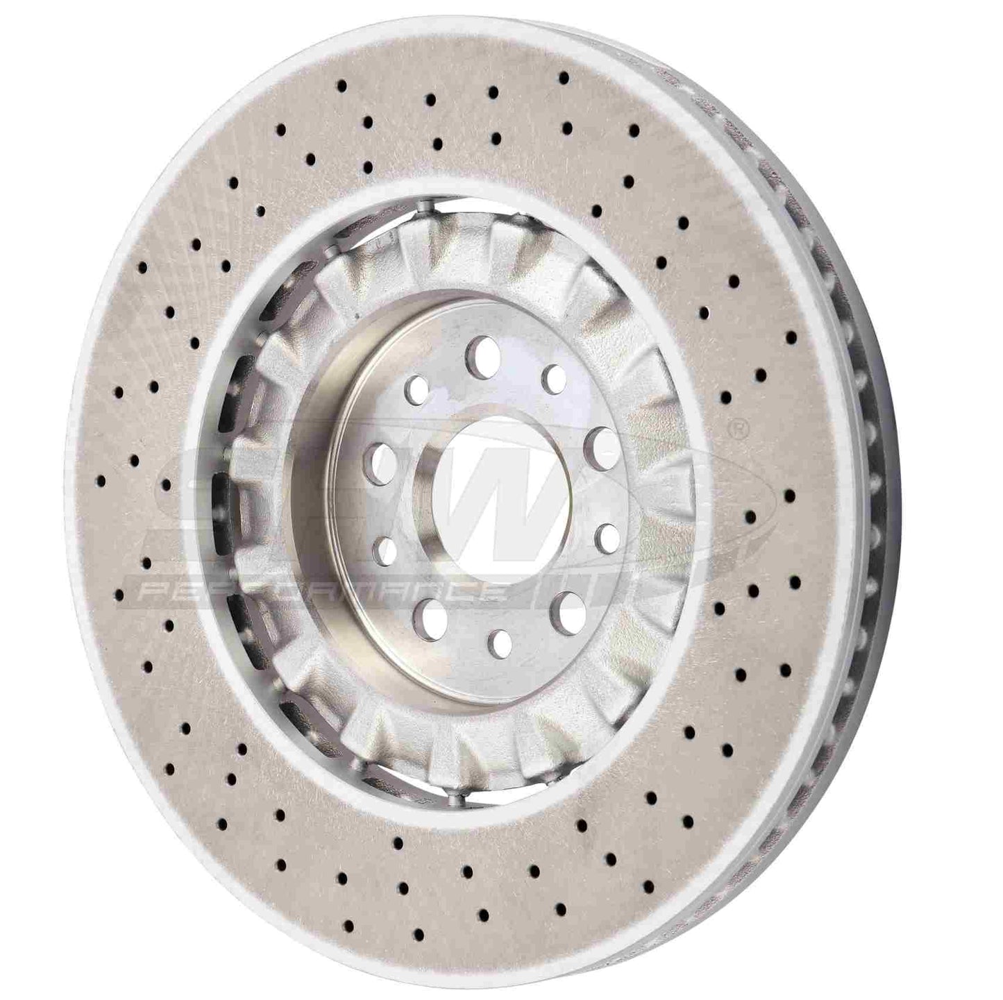 SHW Performance SHW 19-20 Maserati Levante GTS 3.8L w/Brembo 6-piston calipers Front Cross-Drilled LW Brake Rotor MFX41563
