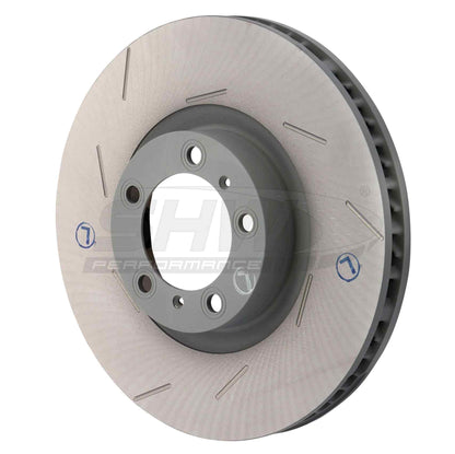 SHW Performance SHW 11-16 Porsche Panamera 4 3.6L w/o Ceramic Brakes Left Front Slotted Monobloc Brake Rotor PFL39721