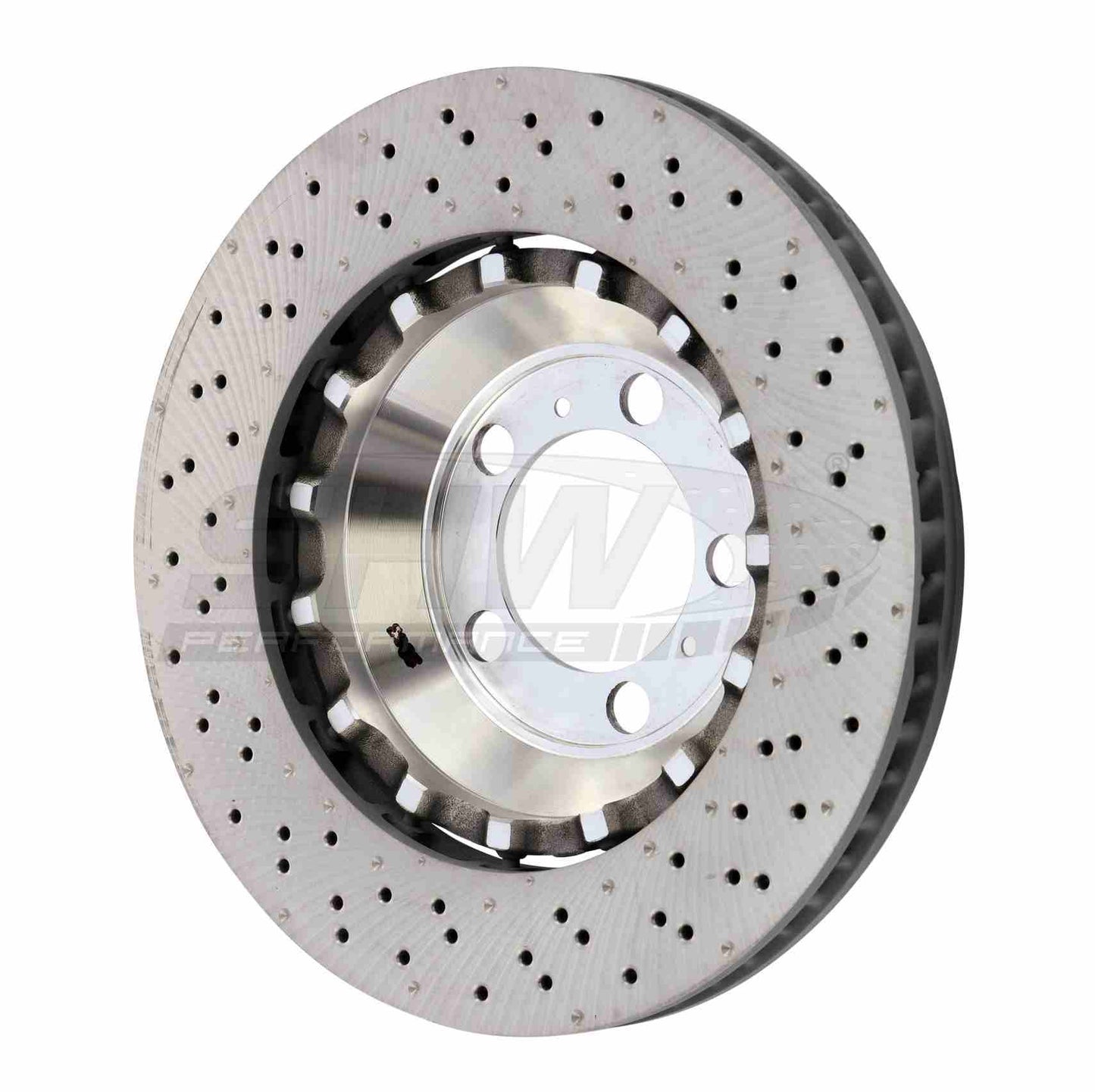 SHW Performance SHW 16-19 Porsche 911 GT3 RS w/o Ceramic Brakes Left Front Drilled-Dimpled Lightweight Brake Rotor PFL41387