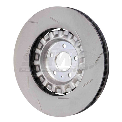 SHW Performance SHW 15-18 Porsche Macan Turbo 3.6L w/19in Wheel/Perf Package Left Front Slotted LW Brake Rotor PFL49531