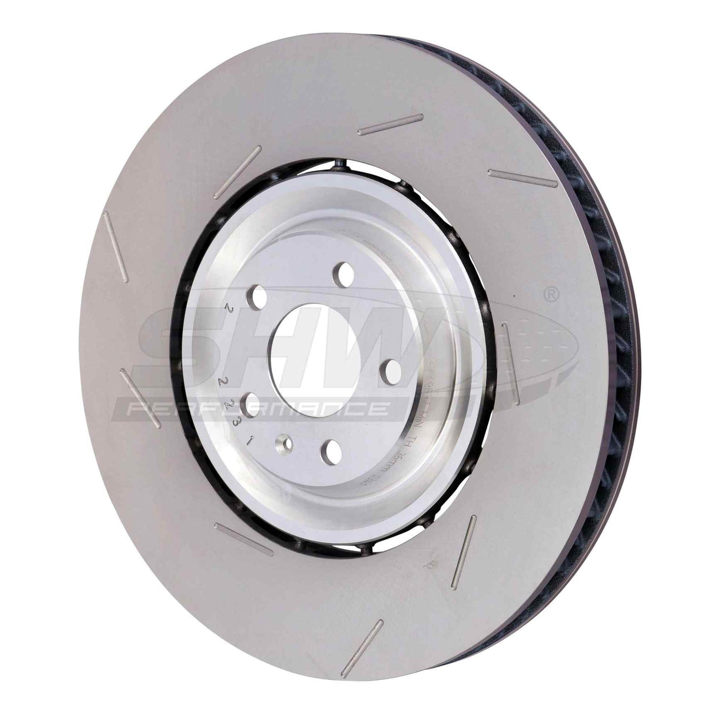 SHW Performance SHW 15-18 Porsche Macan Turbo 3.6L w/19in Wheel/Perf Package Left Front Slotted LW Brake Rotor PFL49531