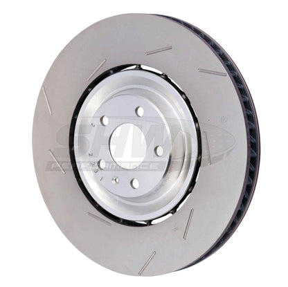 SHW Performance SHW 15-18 Porsche Macan Turbo 3.6L w/19in Wheel/Perf Package Left Front Slotted LW Brake Rotor PFL49531
